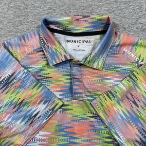Municipal Sport Utility Gear Polo Shirt Mens Large Colorful Stretch Golf